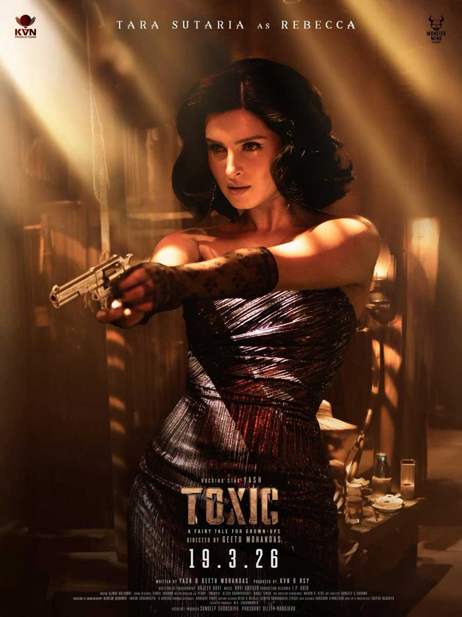 Toxic Movie Review Telugu: కె.జి.ఎఫ్ తర్వాత బాక్సాఫీస్ దగ్గర యశ్ మాస్ ర్యాంపేజ్, ఇంతకీ ‘టాక్సిక్’ ఎలా ఉంది? థియేటర్కి వెళ్లేంత వర్త్ ఉందా? - NaaTV Telugu Toxic Movie Review - Tara Sutaria as rebecca First Look Poster
