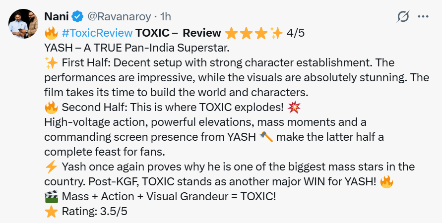 Toxic Twitter Review: Yash 'Toxic' ఇలా ఉందేంటి భయ్యా? - NaaTV Telugu Toxic Twitter Review First Half Public Talk